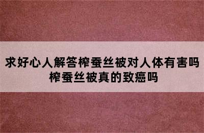 求好心人解答榨蚕丝被对人体有害吗 榨蚕丝被真的致癌吗